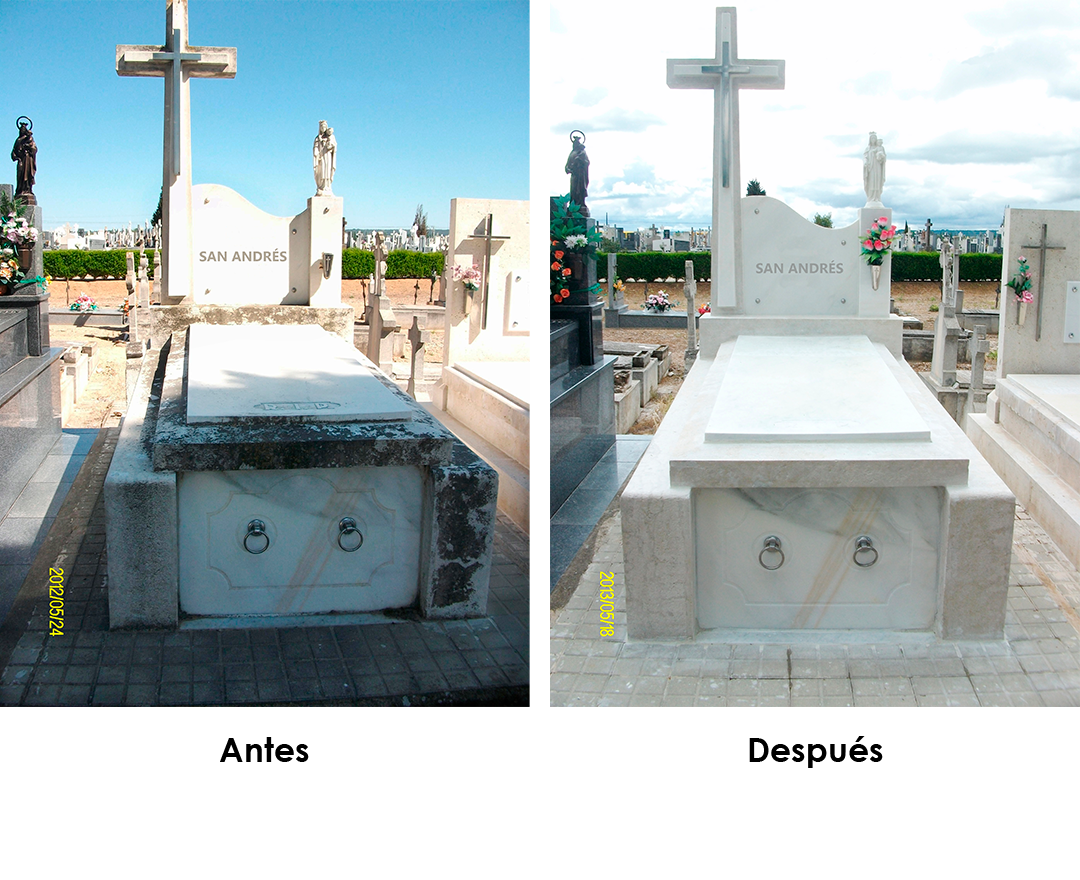 Limpieza del panteón de piedra y mármol, y sellado de todas las hiendas 2